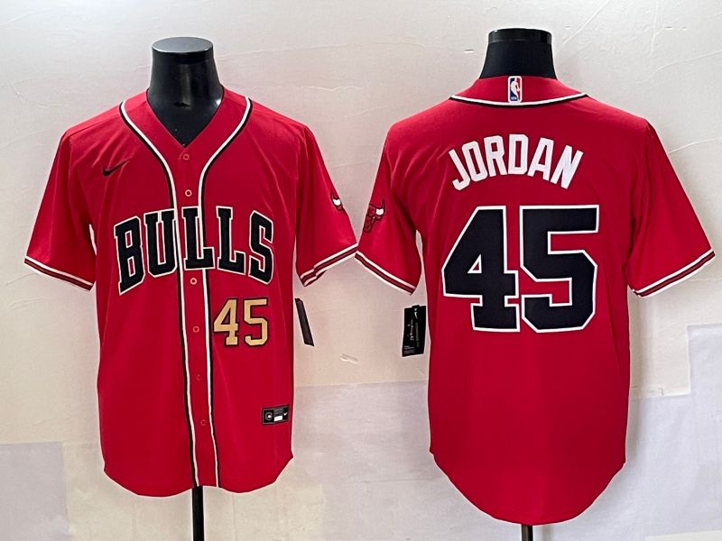 Men 2025 Chicago Bulls #45 Jordan Red Joint Name Nike NBA Jersey style 3->chicago bulls->NBA Jersey